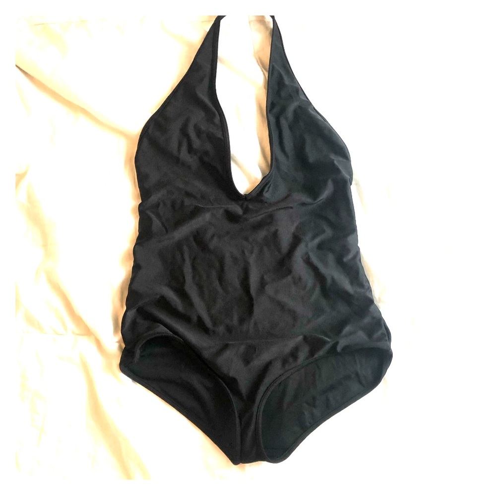 American Apparel Back Halter one piece Swimsuit L